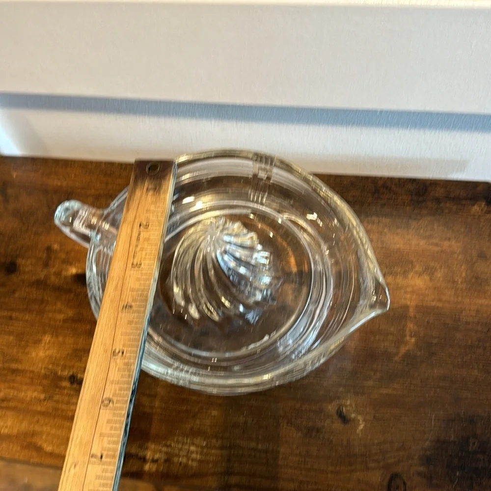 Vintage Plaid Juice Reamer Clear Depression Glass Hazel Atlas Vintage